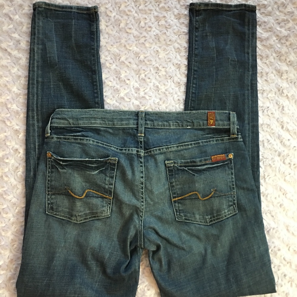 7 FOR ALL MANKIND ROXANNE STRETCH JEANS SZ 30 - Picture 3 of 8